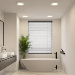 PRIOS LED-loftlampe Edwina, hvid, 25 cm, sæt med 2 stk