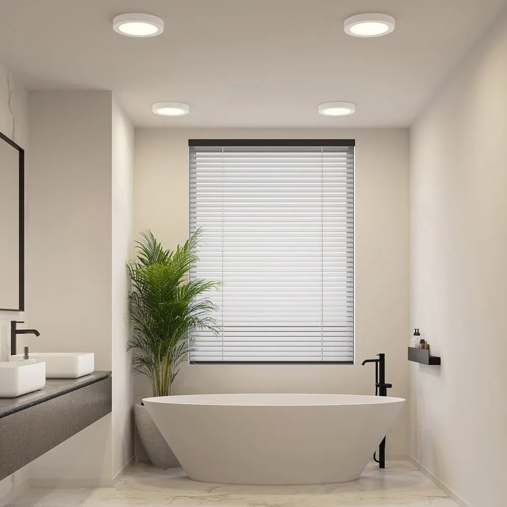 PRIOS LED-loftlampe Edwina, hvid, 25 cm, sæt med 2 stk