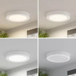 PRIOS LED-loftlampe Edwina, hvid, 25 cm, sæt med 2 stk