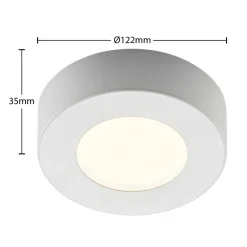 LED-loftlampe Edwina, hvid, 12 cm, CCT, IP44^PRIOS Best