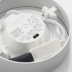 PRIOS LED-loftlampe Edwina, sølv, 12 cm, sæt med 2 stk