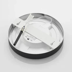 PRIOS LED-loftlampe Edwina, sort, 25 cm, CCT, IP44