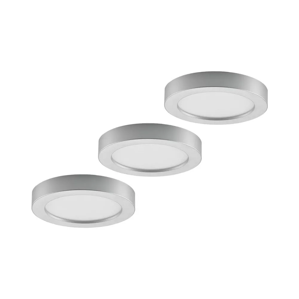 LED-loftlampe Edwina, sølv, 23 cm, sæt med 3 stk^PRIOS Outlet