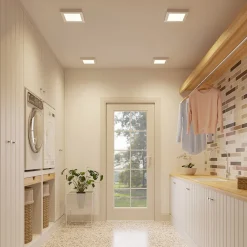 LED-loftslampe Alette, sølv, 22,7 cm, 18W, dæmpbar^PRIOS Discount