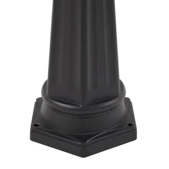 PRIOS LED-udendørslampe Thorus, 204 cm, sort, 3 lyskilder, IP44