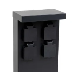 PRIOS Mariel energiprofil, 4 stikkontakter, sort