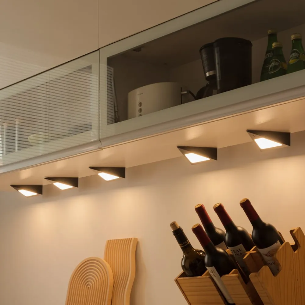 Odia LED-underskabsbelysning, sort, sæt med 5 stk^PRIOS Clearance