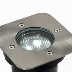 Riya nedgravningslampe, kantet, stål^PRIOS Hot