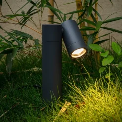 PRIOS spot med jordspyd Tulimar, højde 40 cm, antracit, aluminium