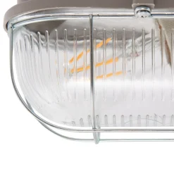 PRIOS udendørs væglampe Kirgo, grå, plast, IP44