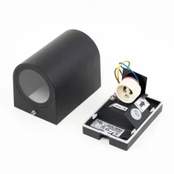 udendørs væglampe Tetje, sort, rund, 10 cm, sæt med 4 stk^PRIOS Hot