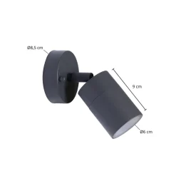 udendørs vægspot Tulimar, højde 15 cm, bevægelig, aluminium^PRIOS Sale