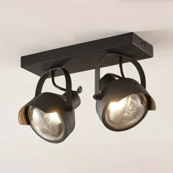 Projektør-loftspot Henega, sort med 2 lyskilder^Lindby Online