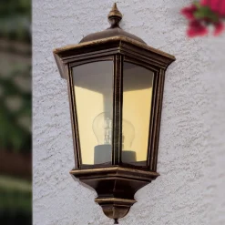 ORION Væglamper>Puchberg udendørs væglampe, direkte, sort-guld