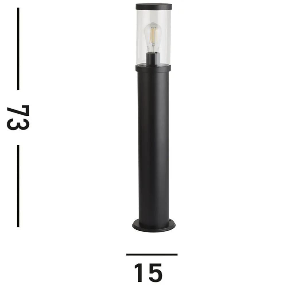 Searchlight Gadebelysning>Pullert, IP44, sort, højde 73 cm, metal