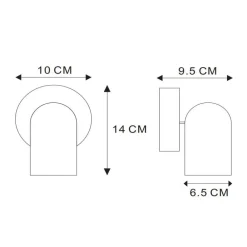 Lucide Punch vægspot, 1 lyskilde, hvidt