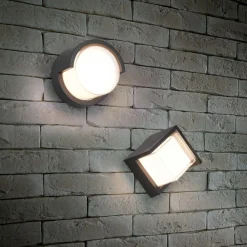 Puno udendørs LED-væglampe, IP54, rund^Reality Leuchten Hot