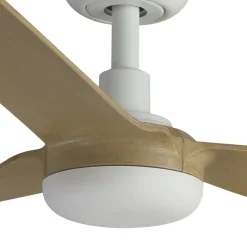 Punt M loftventilator, DC, hvid/lyst træ^FARO BARCELONA Online