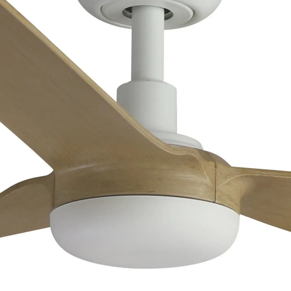 Punt M loftventilator, DC, hvid/lyst træ^FARO BARCELONA Online