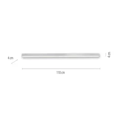 PURE LED-loftlampe Lines, 110 cm, sølv, CCT, fjernbetjening