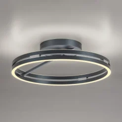 LED-loftlampe Loop, grå, metal, Ø 60 cm, CCT^PURE Clearance