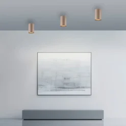 PURE LED-loftlampe til badeværelset Point, bronzefarvet, Ø 6 cm, IP44