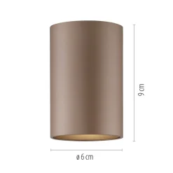 PURE LED-loftlampe til badeværelset Point, bronzefarvet, Ø 6 cm, IP44