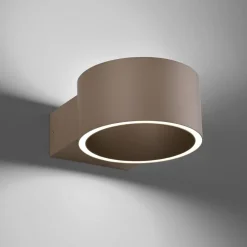 PURE Væglamper|Væglamper>LED-væglampe Clipse, bronzefarvet, aluminium Ø 15 cm