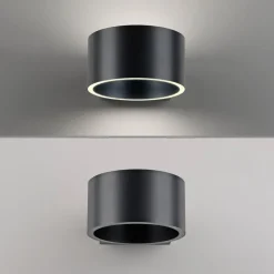 PURE LED-væglampe Clipse, grå, aluminium, Ø 15 cm