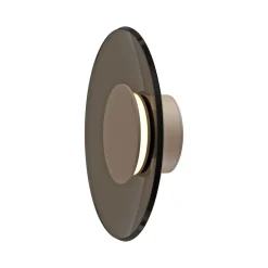 LED-væglampe Moon, bronze, Ø 32 cm, glas/aluminium^PURE Discount