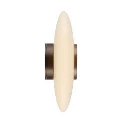 LED-væglampe Vitrum, brun/opalglas/aluminium Ø 22 cm^PURE Hot