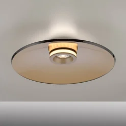 PURE loftlampe Moon, bronze, Ø 50 cm, glas/aluminium