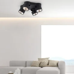 Nola LED-loftlampe, 4 lyskilder, sort^PURE Outlet