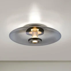 PURE Vitrum LED loftlampe, grå, glas/aluminium, Ø 45 cm
