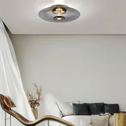 PURE Vitrum LED loftlampe, grå, glas/aluminium, Ø 45 cm