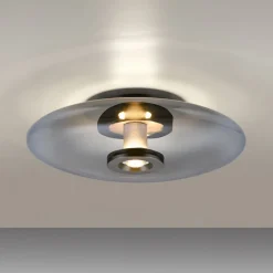 PURE Vitrum LED loftlampe, grå, glas/aluminium, Ø 45 cm