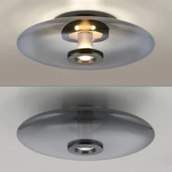 PURE Vitrum LED loftlampe, grå, glas/aluminium, Ø 45 cm