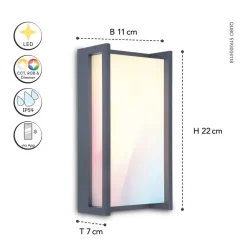Qubo udendørs LED-væglampe, RGBW smart styring^LUTEC connect New