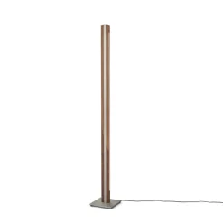 Quitani Elis LED-gulvlampe, valnød/nikkel