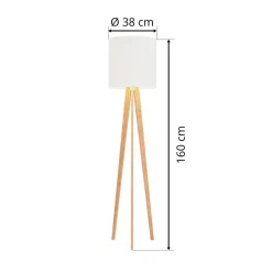 gulvlampe Nida, træramme, hvid skærm^Quitani Hot