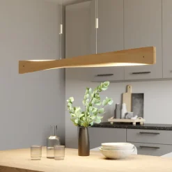 LED-pendel Lian, egetræ^Quitani New