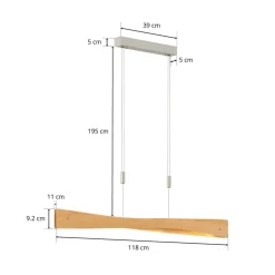 LED-pendel Lian, egetræ^Quitani New