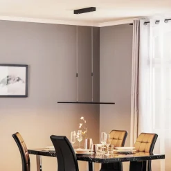 LED-pendel Tolu, sort, længde 118 cm^Quitani Best