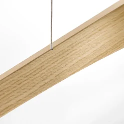 LED-pendellampe Hiba, eg natur, længde 148 cm^Quitani