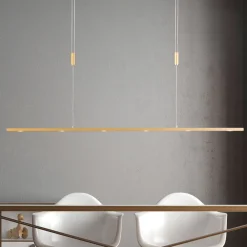 Quitani LED-pendellampe Tolu, længde 119 cm, messing