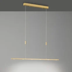 Quitani LED-pendellampe Tolu, længde 119 cm, messing