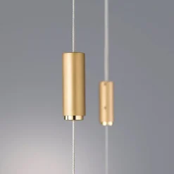 LED-pendellampe Tolu, længde 179 cm, messing^Quitani Best