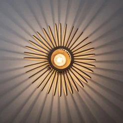 Racoon loftlampe af træ, tynde stivere, Ø 40cm^JUST LIGHT. GmbH Discount