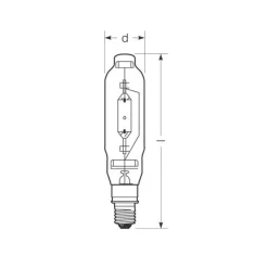 Radium Halogen-metaldamppære E40 1950W HRI-T N klar