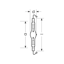 Halogen-metaldamppære K12s 1950W HRI-TS D/S klar^Radium Clearance